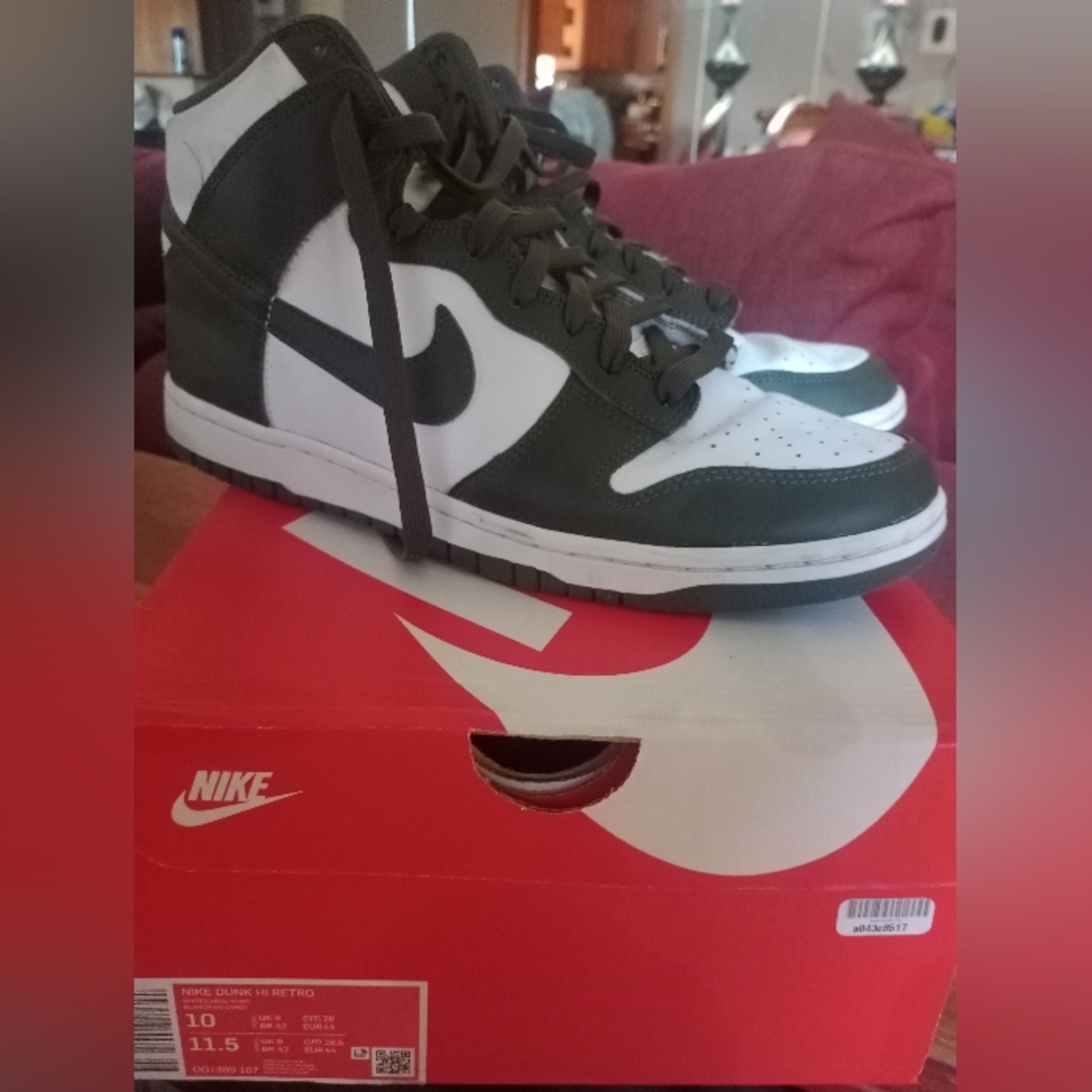 Nike Dunk Hi Retro Men Size 10... Women Size 11.5 Color White Cargo Khaki In Box